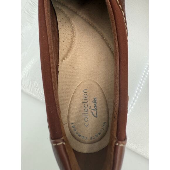 Clarks Ashland Joy Dark tan brown Leather Women's size 9 M Shoes Ultimate - Picture 5 of 11
